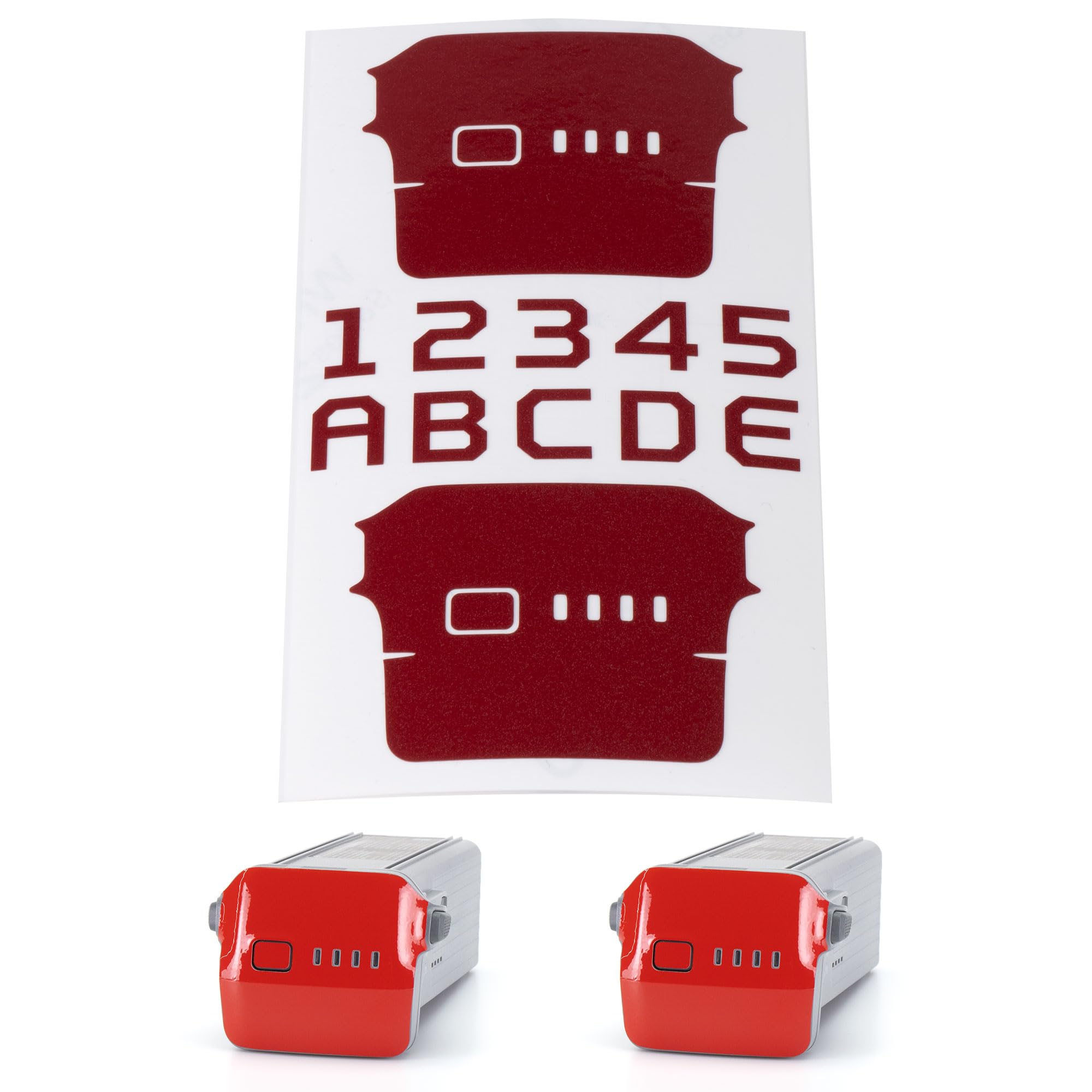 WRAPGRADE Skin Stickers Compatible with DJI Air 3 | Two Batteries (Japan RED)