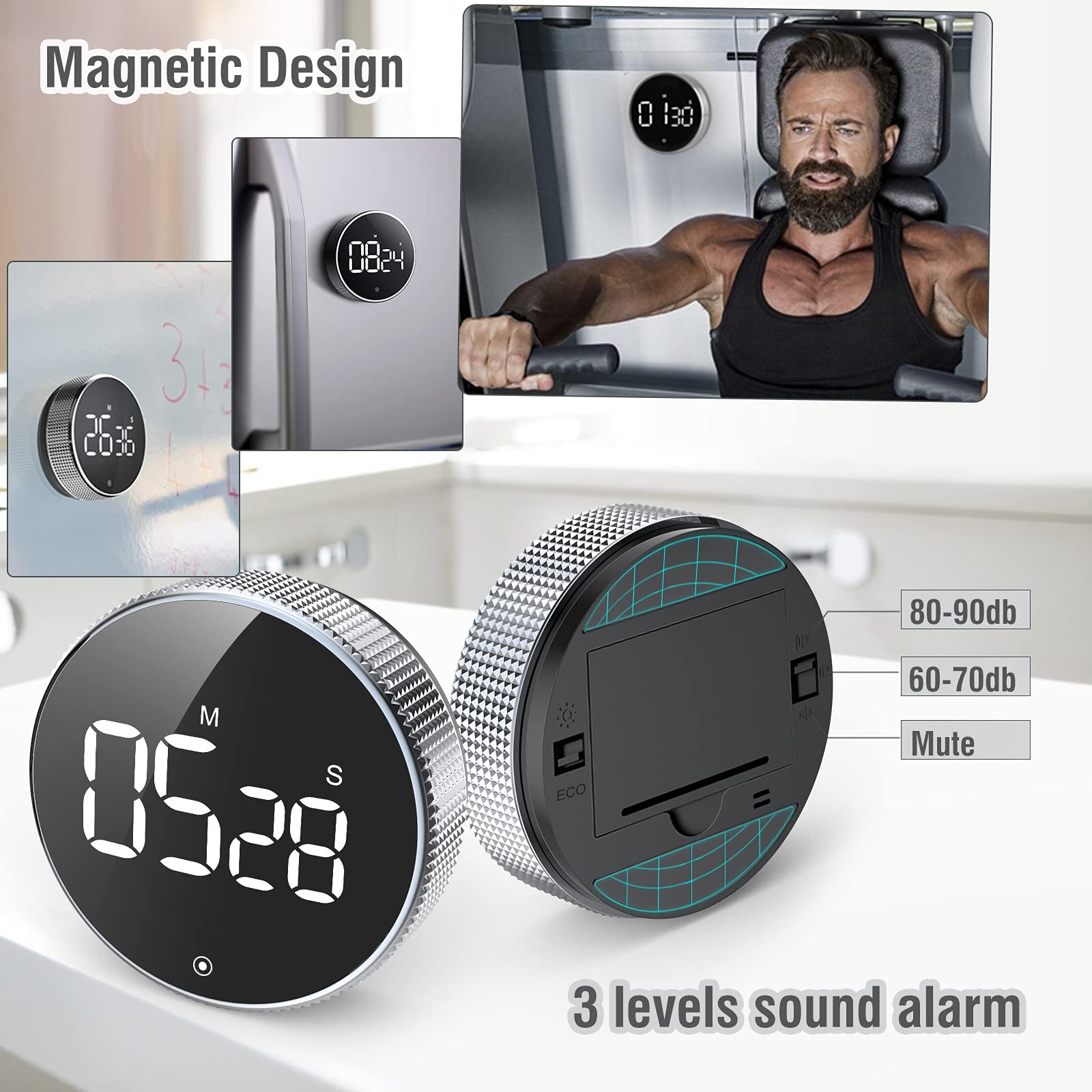 Digital Kitchen Timer, Large LED Countdown Timer with Constant