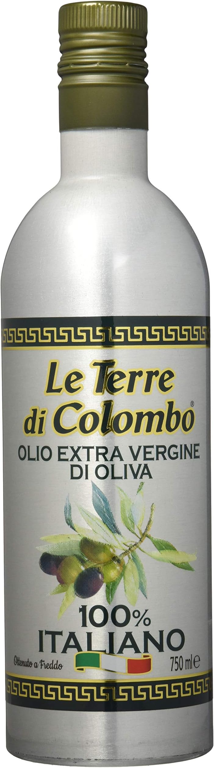100 Percent Italian Extra Virgin Olive Oil, Aluminium Bottle, 0.75 L