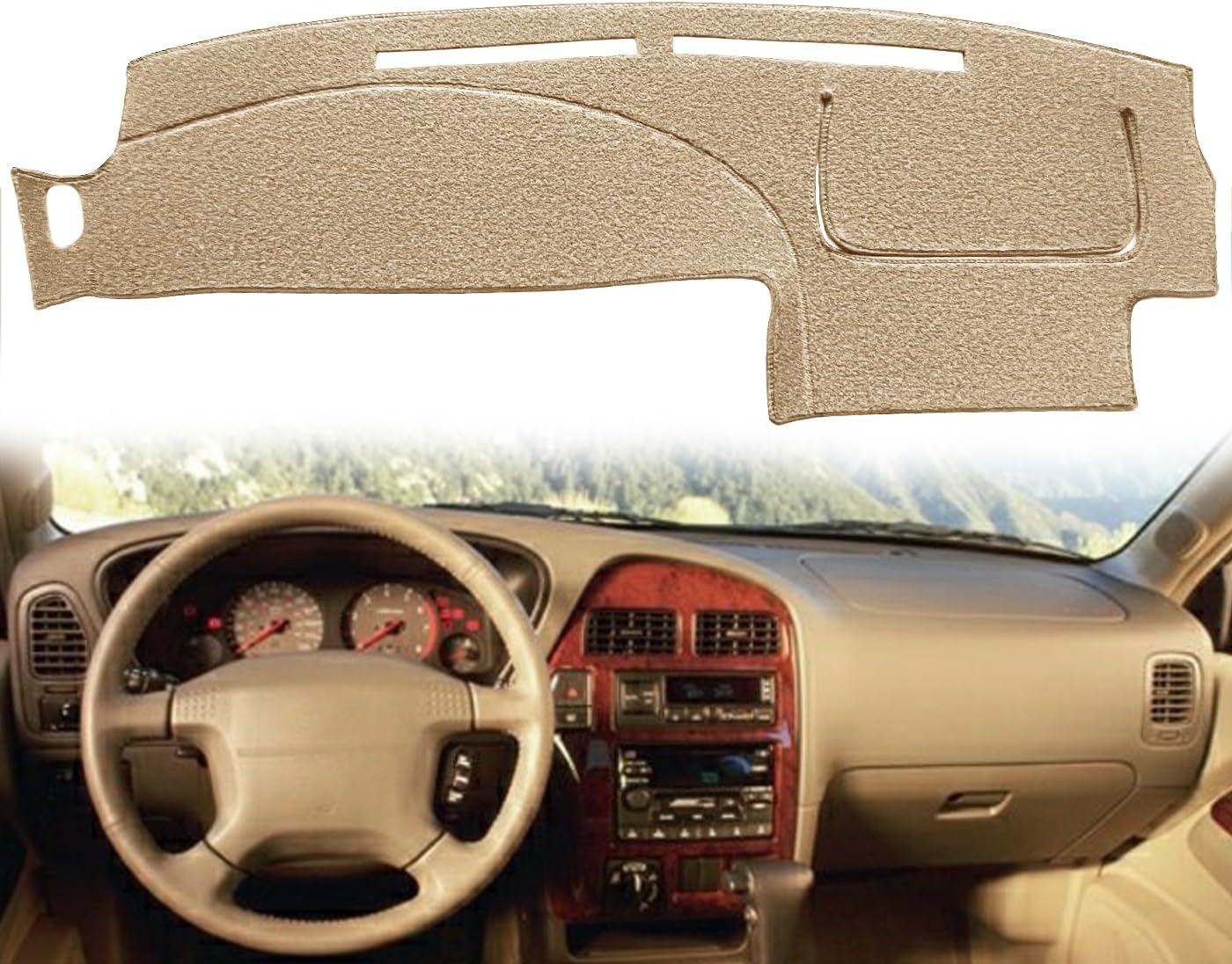 Dash Cover Mat Custom Fit for Nissan Pathfinder/Infiniti QX4 Dashboard Cover Pad Cap Carpet Protector F203 (Beige)