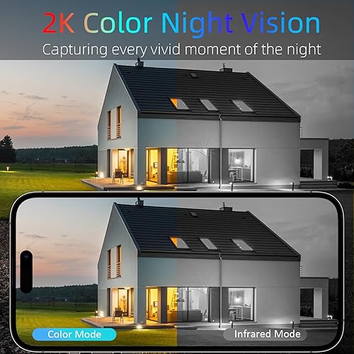 Miniatura 4 de Rraycom Paquete de 3 cámaras de seguridad inalámbricas para exteriores para seguridad del hogar, cámara de seguridad WiFi alimentada por batería de