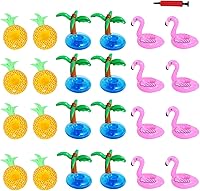 Vista 10 de Aoutacc Soportes de bebidas flotantes para piscina, inflables para bebidas, posavasos con mini bomba de aire