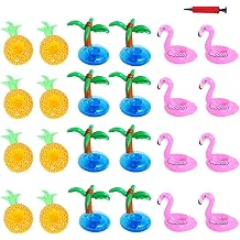 Float Drink Holders for Pool,Inflatable Beverage Floats Cup Coasters with Mini Air Pump