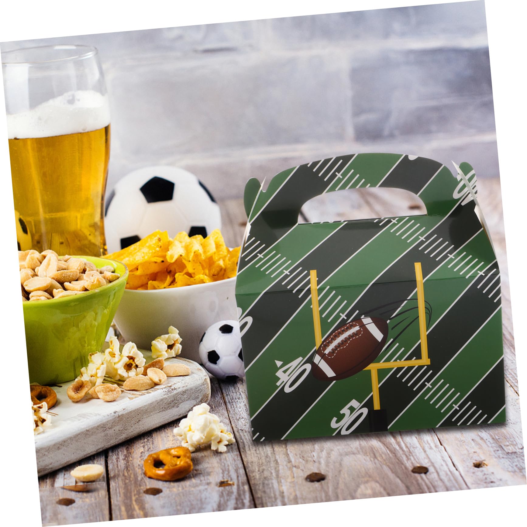 Mipcase 50 Pezzi Scatole da Festa Tema Calcio Confezione per Snack e Dolci per Compleanni e Sportivi Design Unico Confezionare e Condividere Treats