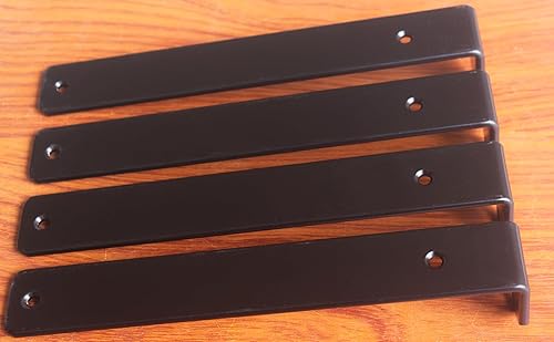 Miniatura 197 de Paquete de 4 soportes en L para estante, 8 pulg. largo x 6 pulg. alto x 1.5 pulg. ancho, grosor 03/64 pulg., soporte de hierro, metal, industrial