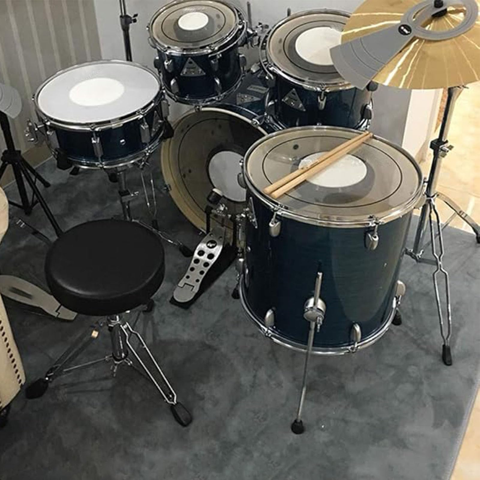 Tappeto per Batteria Tappeto insonorizzato per Pianoforte, Tappeto Drum Tappeto a Tamburo Elettronica Tappetino per Tamburo Insonorizzato Tappetino per Batteria 150x120cm/59.06x47.24inch