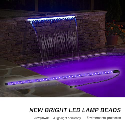 Miniatura 6 de Longrun Tira de luces LED que cambian de color para jardín y cascada, barra de iluminación impermeable para fuente de piscina, iluminación de
