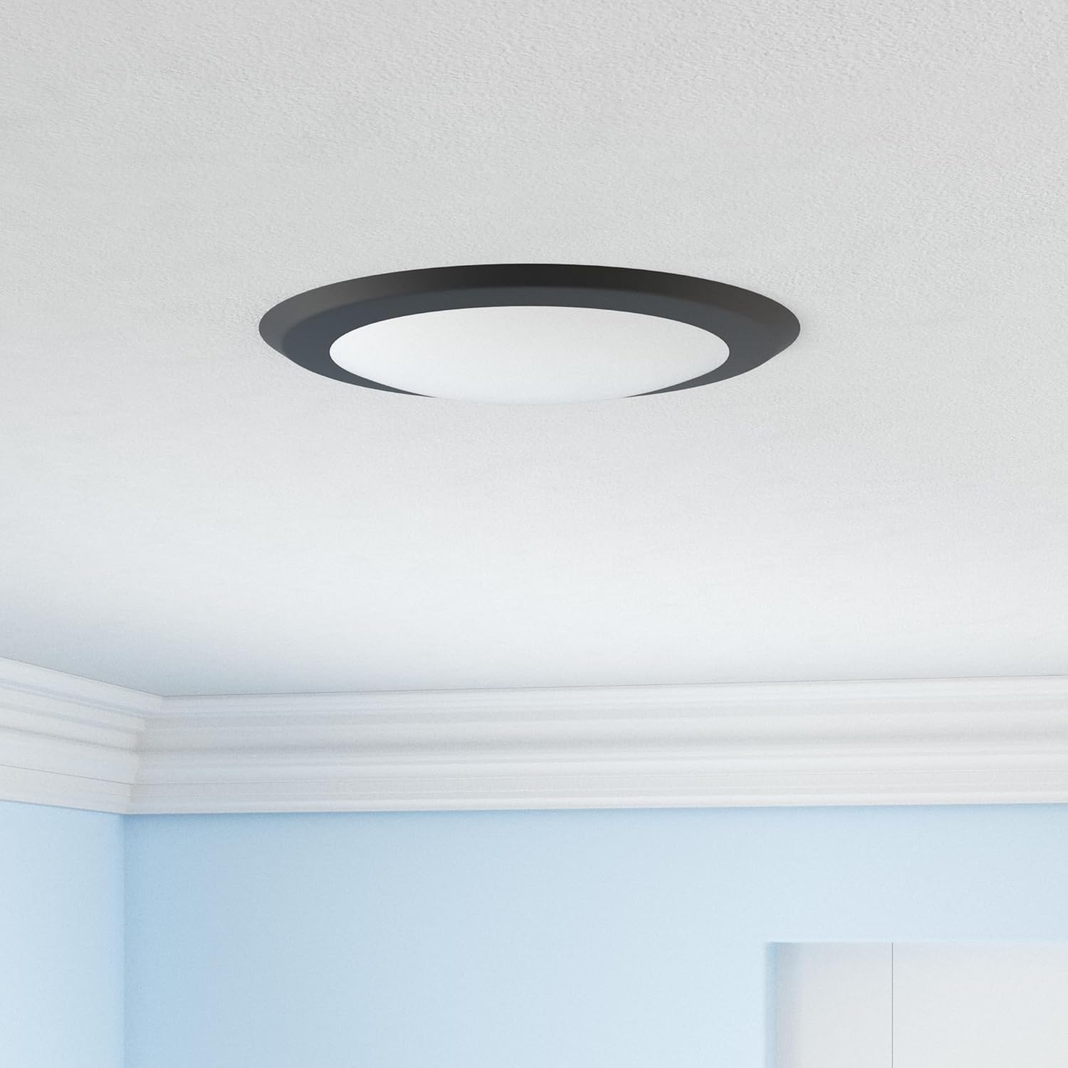 TOPELER 6In LED Bronze Disk Light, 15W 1000Lm, 4000K Cool White, Dimmable Low Profile Recessed Disc Light, Metal Baffle Trim Light Fixture for Home Improve, ETL Listed