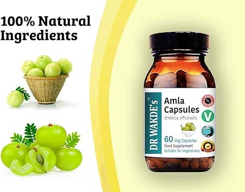 Miniatura 3 de Dr Wakde 's® Amla cápsulas (Amalaki/grosella India/Emblica Officinalis) I 100% Suplemento de hierbas I 60 °Cápsulas vegetales I ayurvédica