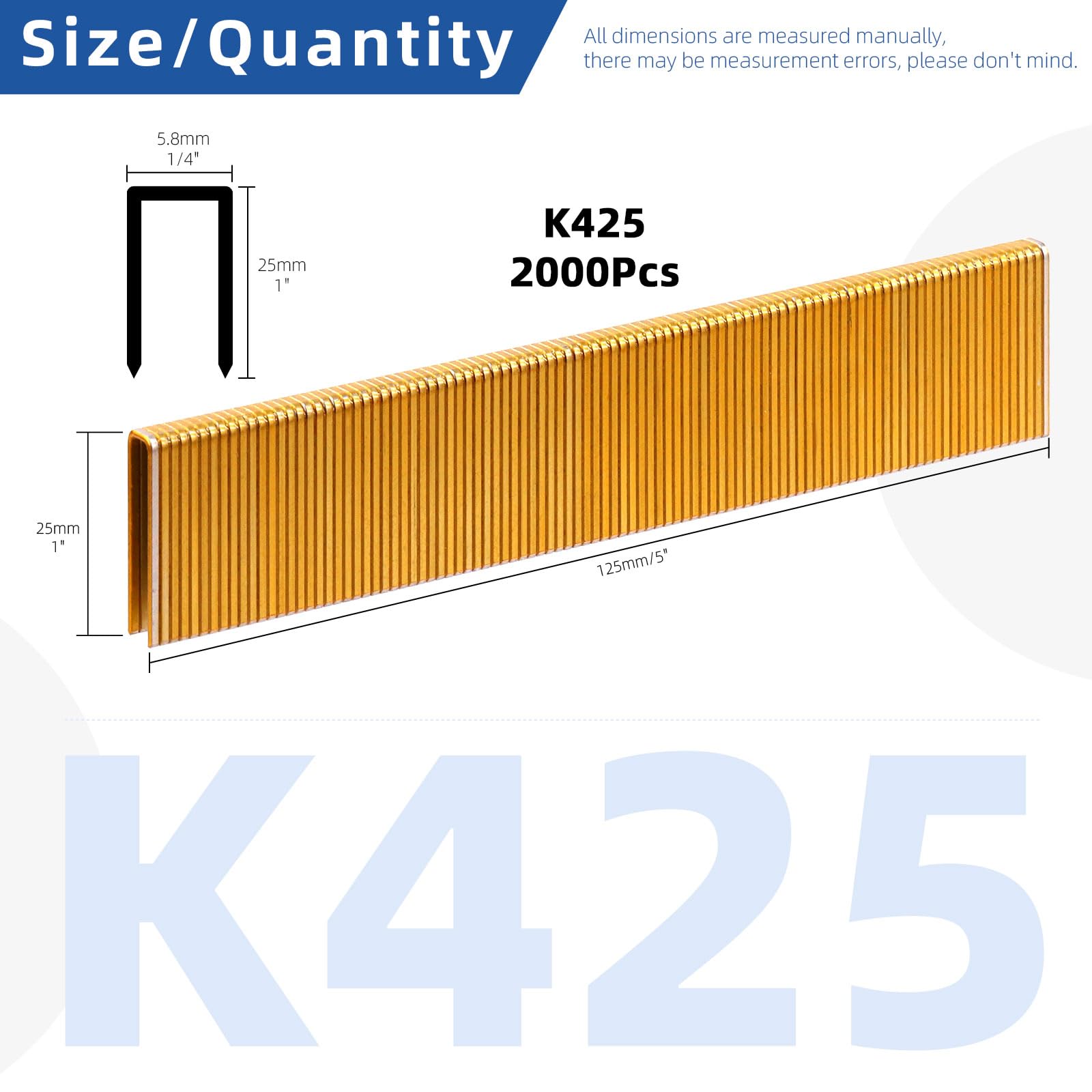 Glarks 2000Pcs 18 Gauge Narrow Crown Staples - Image 2