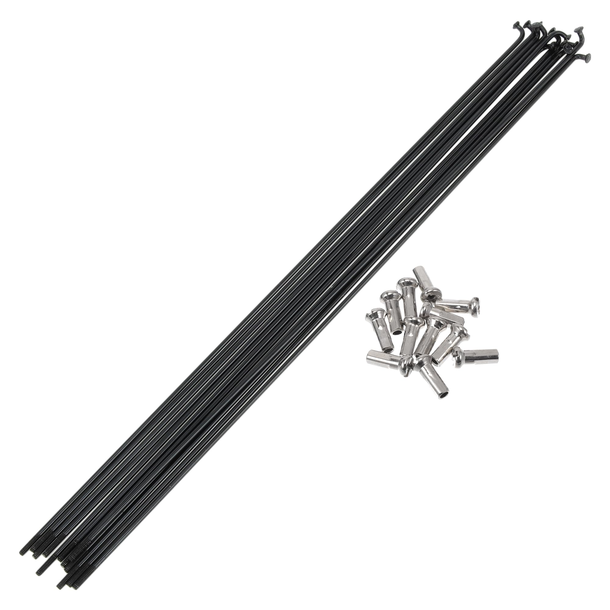 A ABSOPRO Bicycle Spokes 14G 273mm Length Bike Wheel Spokes 304 Stainless Steel Black 1 Set