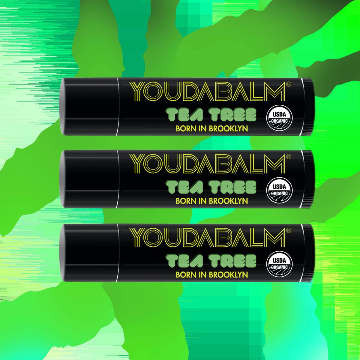 Organic Lip Balm, Tea Tree Flavor - 100% Natural Lip Moisturizer, USDA Certified - Lip Balm for Dry, Cracked Lips (24 Tube Jar)