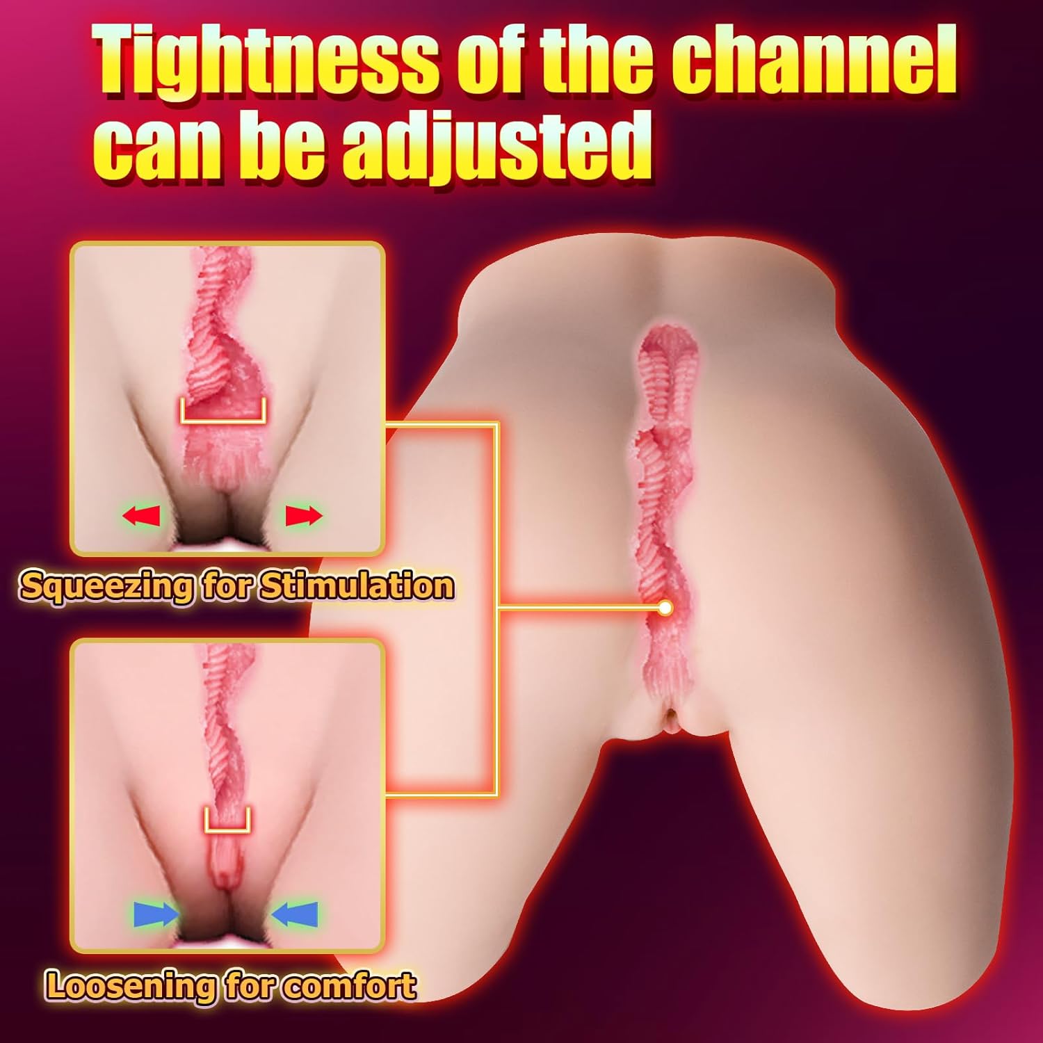 Male Masturbators Lifelike Sex Dolls Realistic Butt Pocket Pussy Soft Ass Hands Free Stroker Channel Adjustable Built in Frame Vagina Anal 2 Hole Adult Sex Toys 13.2 LB