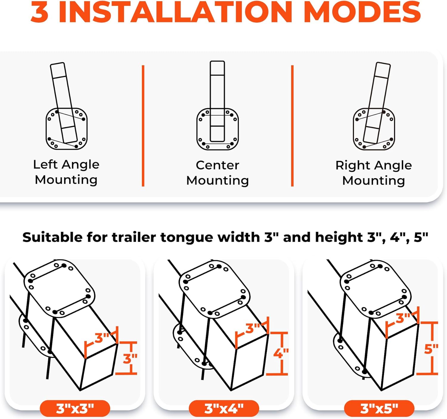 Sidasu 3 Step Boat Trailer Steps, Boat Steps with Handle Non Slip Boat Ladder Trailer Tongue Step, Fits Most Width 3” and Height 3"-5" Trailer Tongues Bass Boat, Pontoon Boat