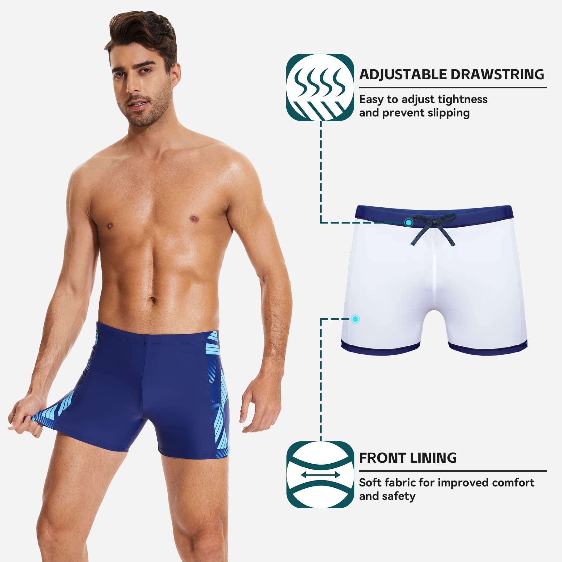 Herren Badehose Sport Schwimmhose Badeshorts Beachshorts Chlor Resistent