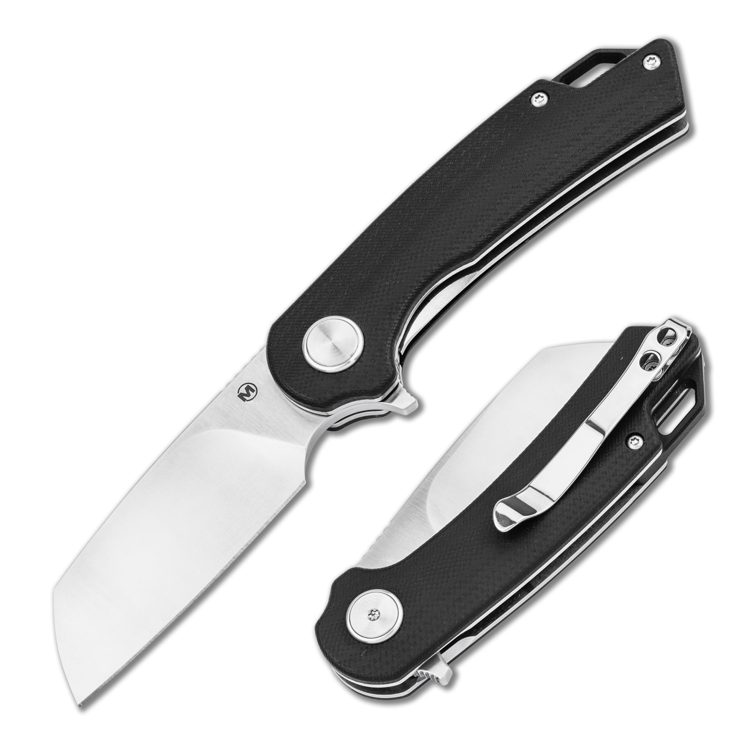 Magnum® Cliff Wharn Folder Knife – Einhand Klappmesser mit 7 cm 440B Wharncliffe Klinge – 1 Hand Flipper Messer mit Linerlock - Profi Taschenmesser mit G10 Griff schwarz