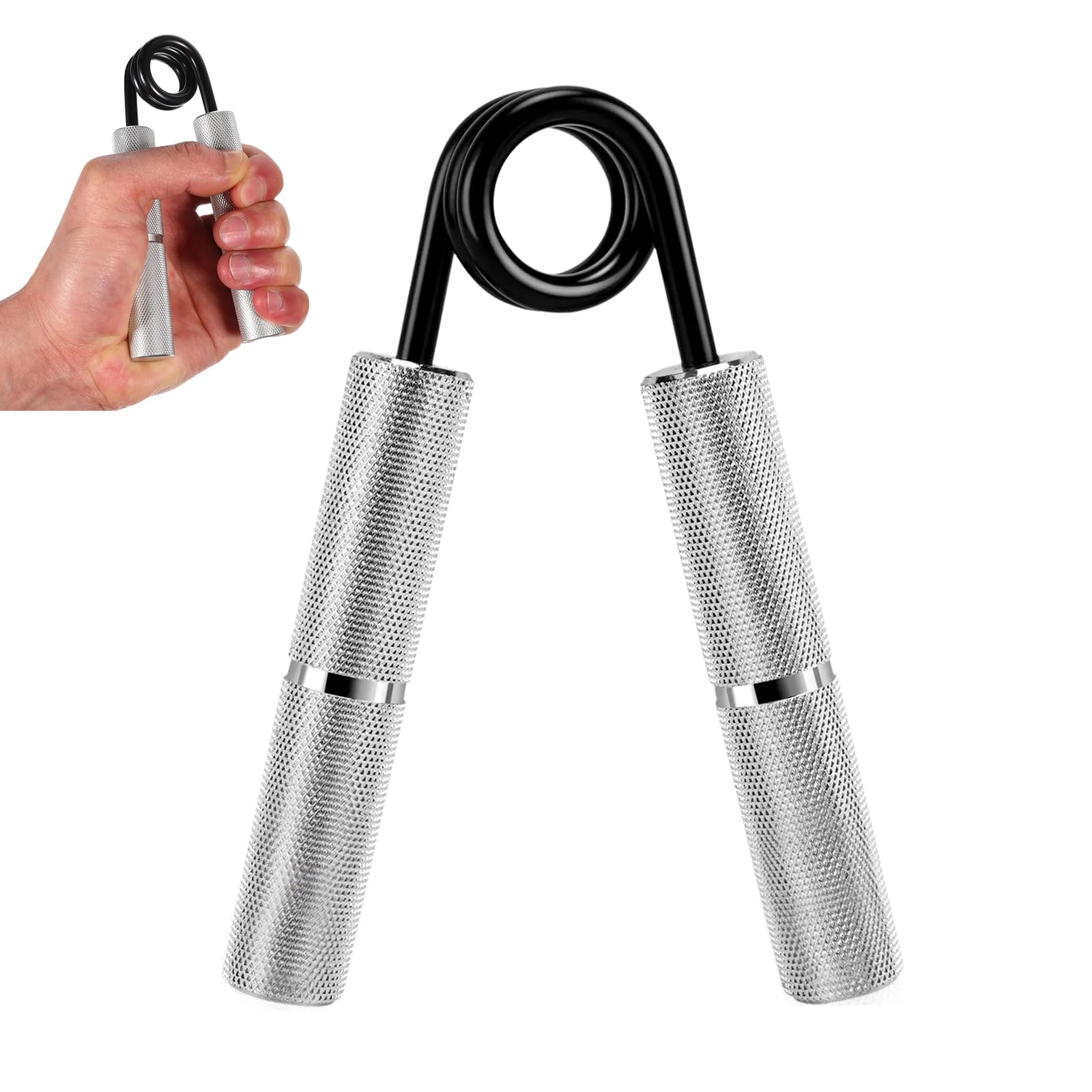 Hand Gripper 300LB, Heavy-Duty Aluminum Alloy Hand Strength Trainer for Grip & Forearm Workout, Textured Anti-Slip Handles, Portable Finger Exerciser for Athletes, Rock Climbing-image-49
