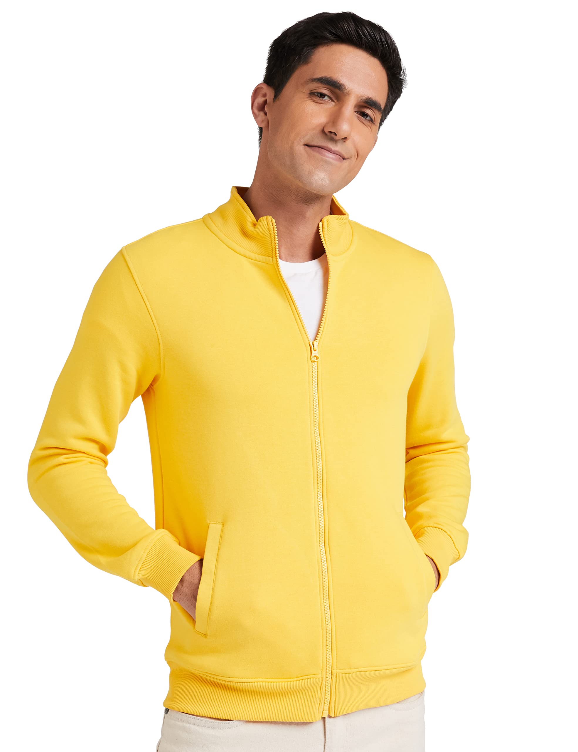 amazon brand - symbol Men Cotton Blend High Neck Zipper Sweatshirt (Available in Plus Sizes)-picture-32