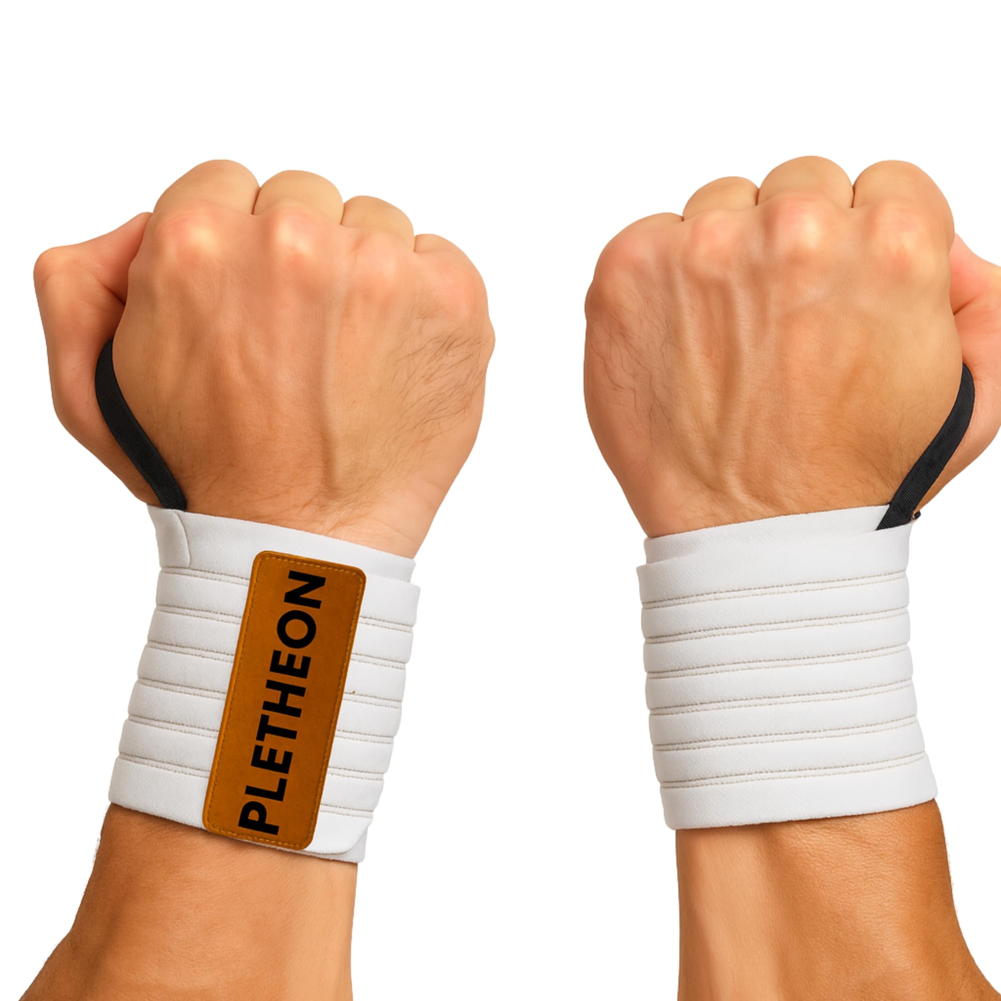 PLETHEON Wrist Support Band for Gym, Workout & Weightlifting | Adjustable Wrist Strap for Men & Women | Pain Relief & Wrist Stability for Fitness & Sports (VENTILATED WHITE)