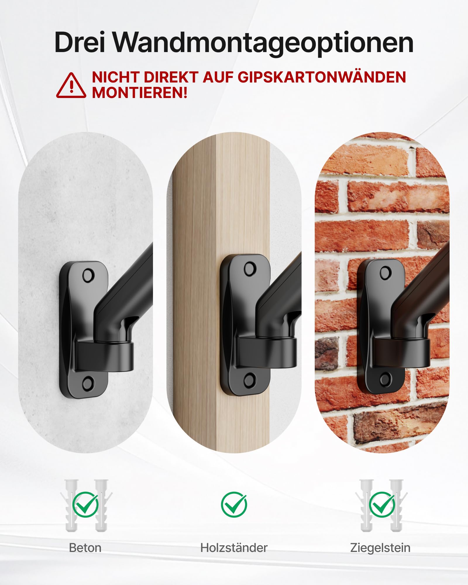 monTEK Laptop Wandhalterung, 2-in-1 Monitor und Laptop Halterung