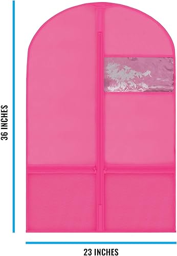 Miniatura 6 de Plixio Bolsas de ropa para niños de 36 pulgadas para disfraces de baile ropa colgante para niños uniforme trajes organizador de trajes de recital