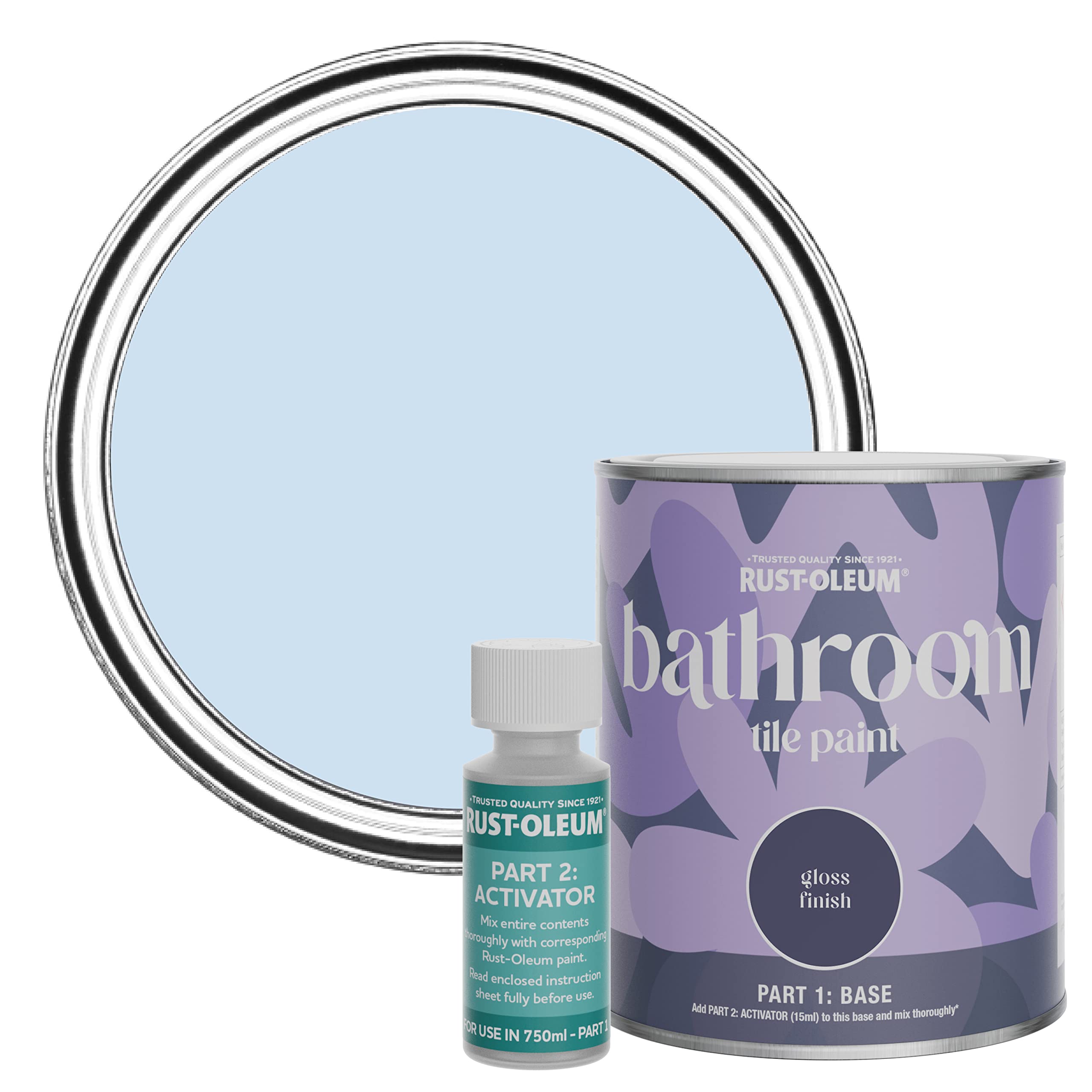 Rust-Oleum Powder Blue Blue Water-Resistant Bathroom Tile Paint In Gloss Finish - 750Ml
