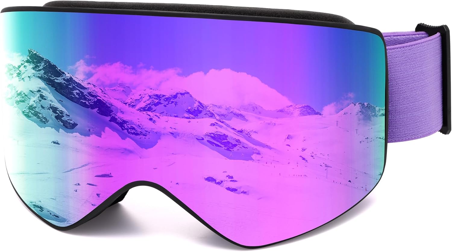 SOJOS Frameless Ski Goggles Men Women, Ultra-Wide 180° Panoramic, UV400 Protection, OTG Compatible SJ2691