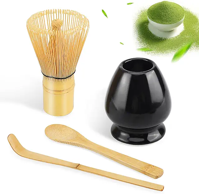 Matcha Beater Set - 4-Piece Matcha Tea Ceremony Kit with Chasen, Bowl & Spoon