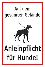 Melis-Folienwerkstatt Schild - Anleinpflicht für Hunde - 30x20cm | Bohrlöcher | 3mm Aluverbund – S00216-020-B -20 VAR.