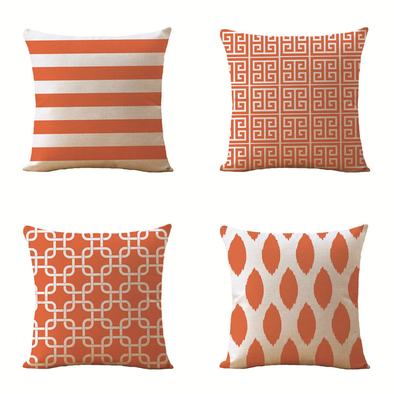 Housse de coussin 55x55 haut de gamme lot de 4 taies d'oreiller lin