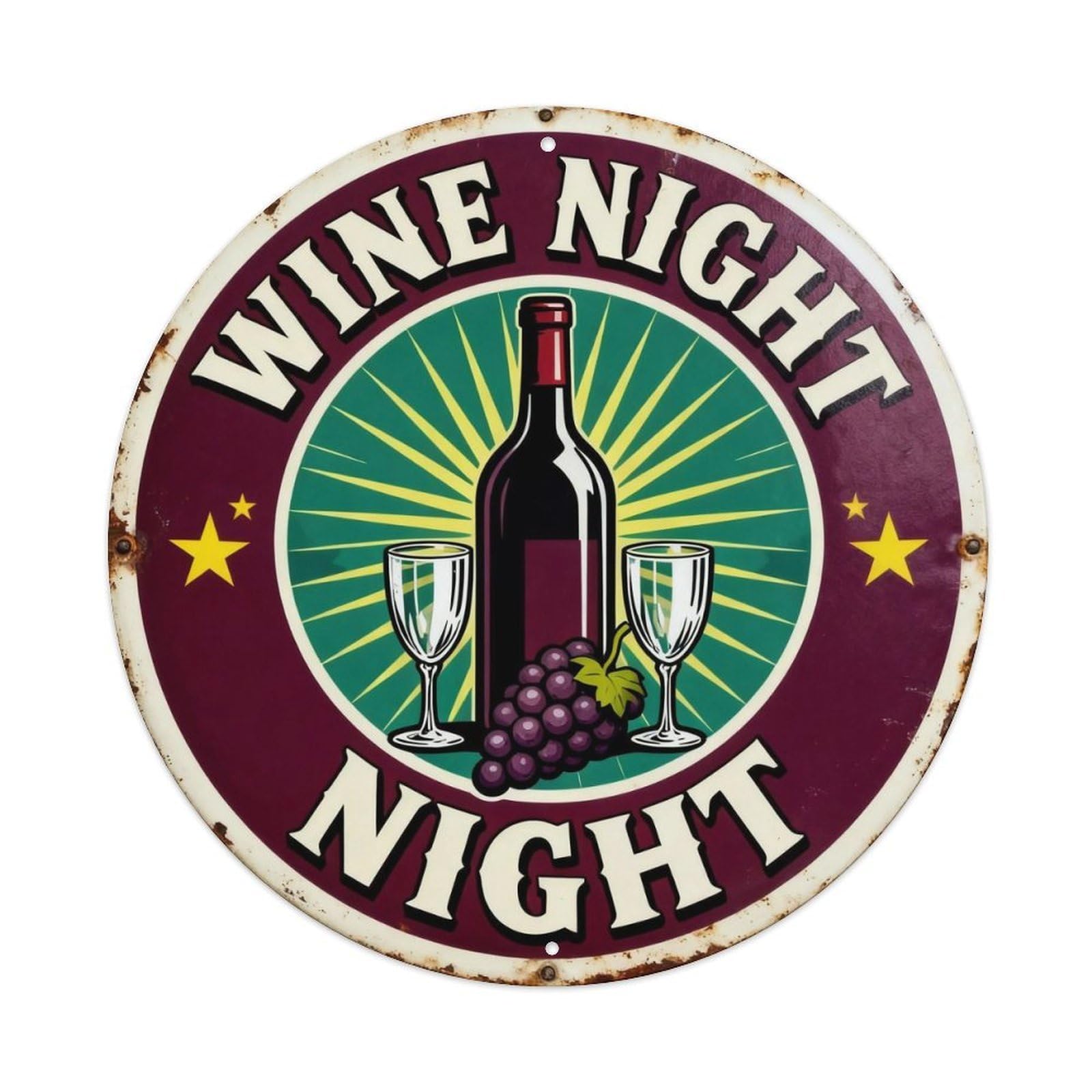 Wine Night Kitchen Sign Metal Tin Sign Plaque