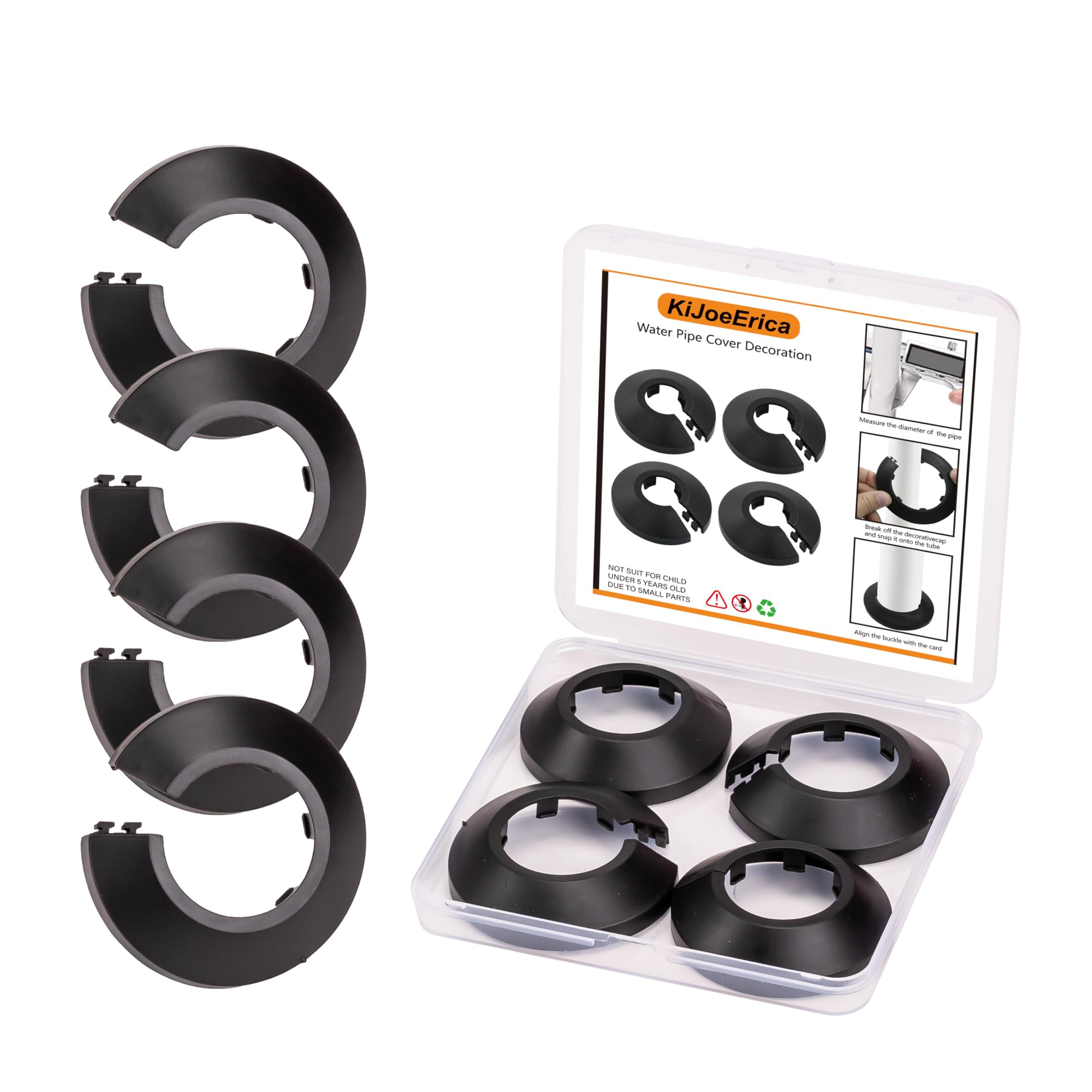 Cache-tuyaux de 50 mm en PP noir idéal pour sublimer une plomberie apparente de salon