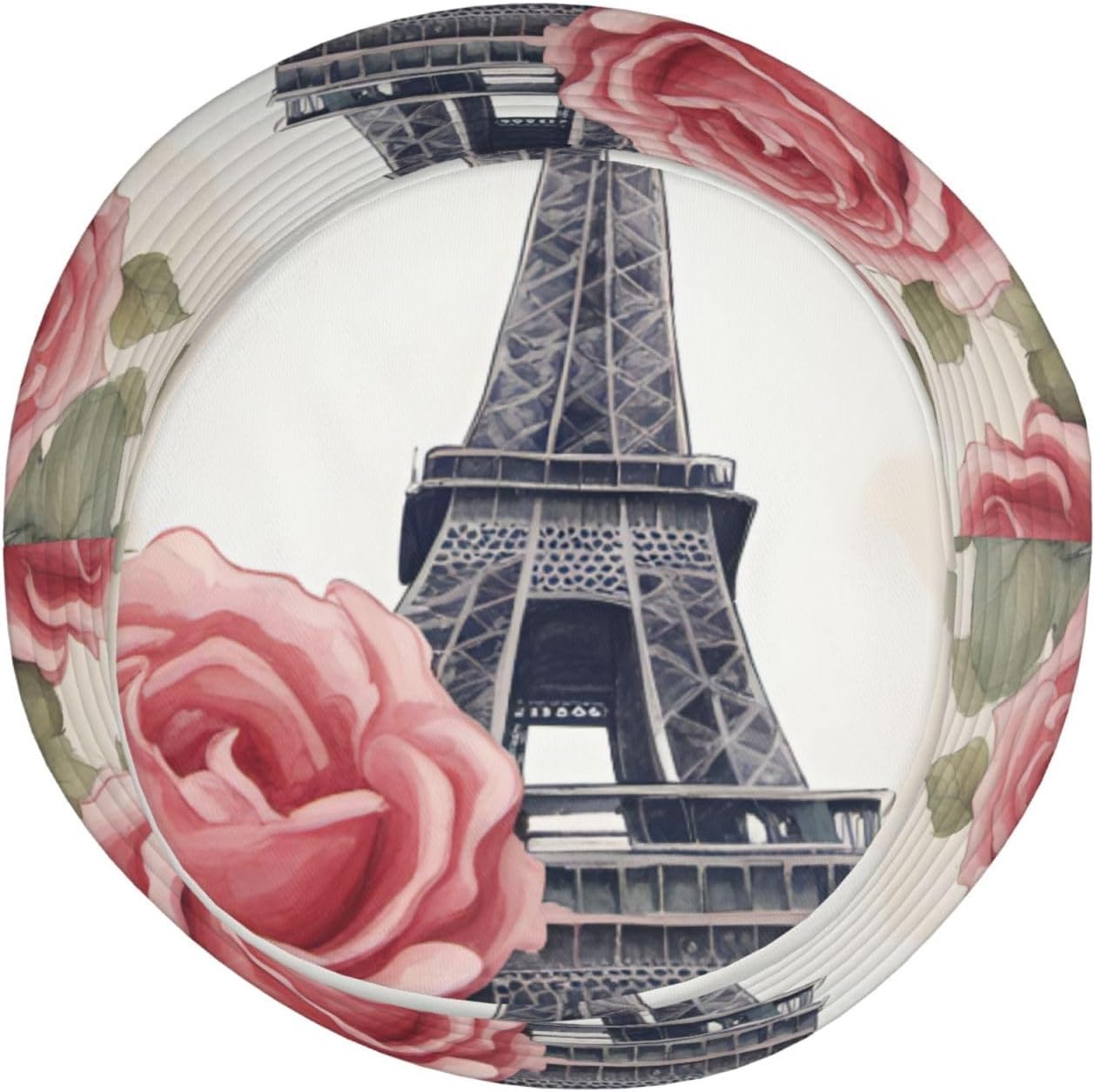 Eiffel Tower Rose Flower Print Sun Hat Outdoor Fisherman Cap Summer Bucket Hat Beach for Men Women