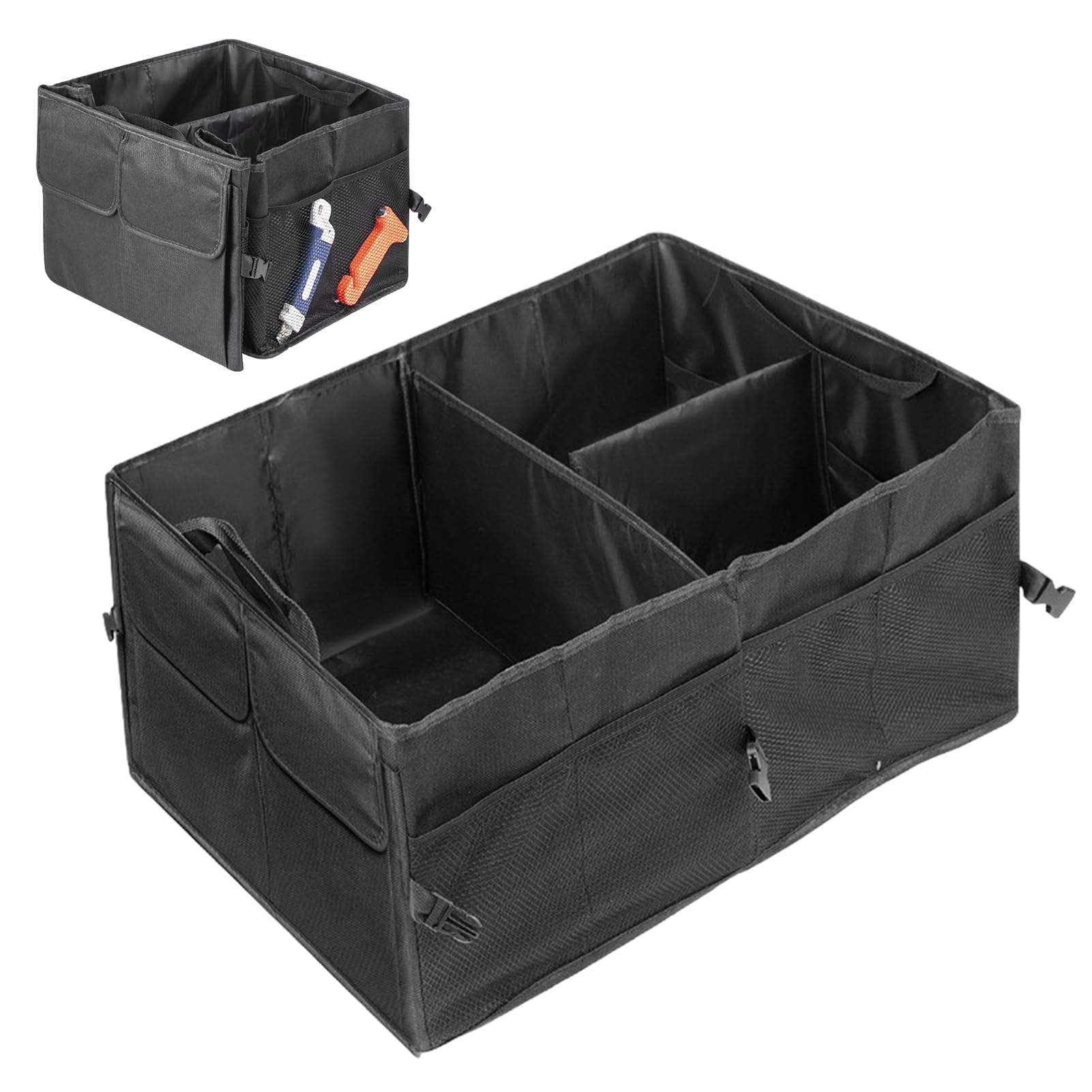 Organisateur de stockage de voiture à compartiments modulables grand format