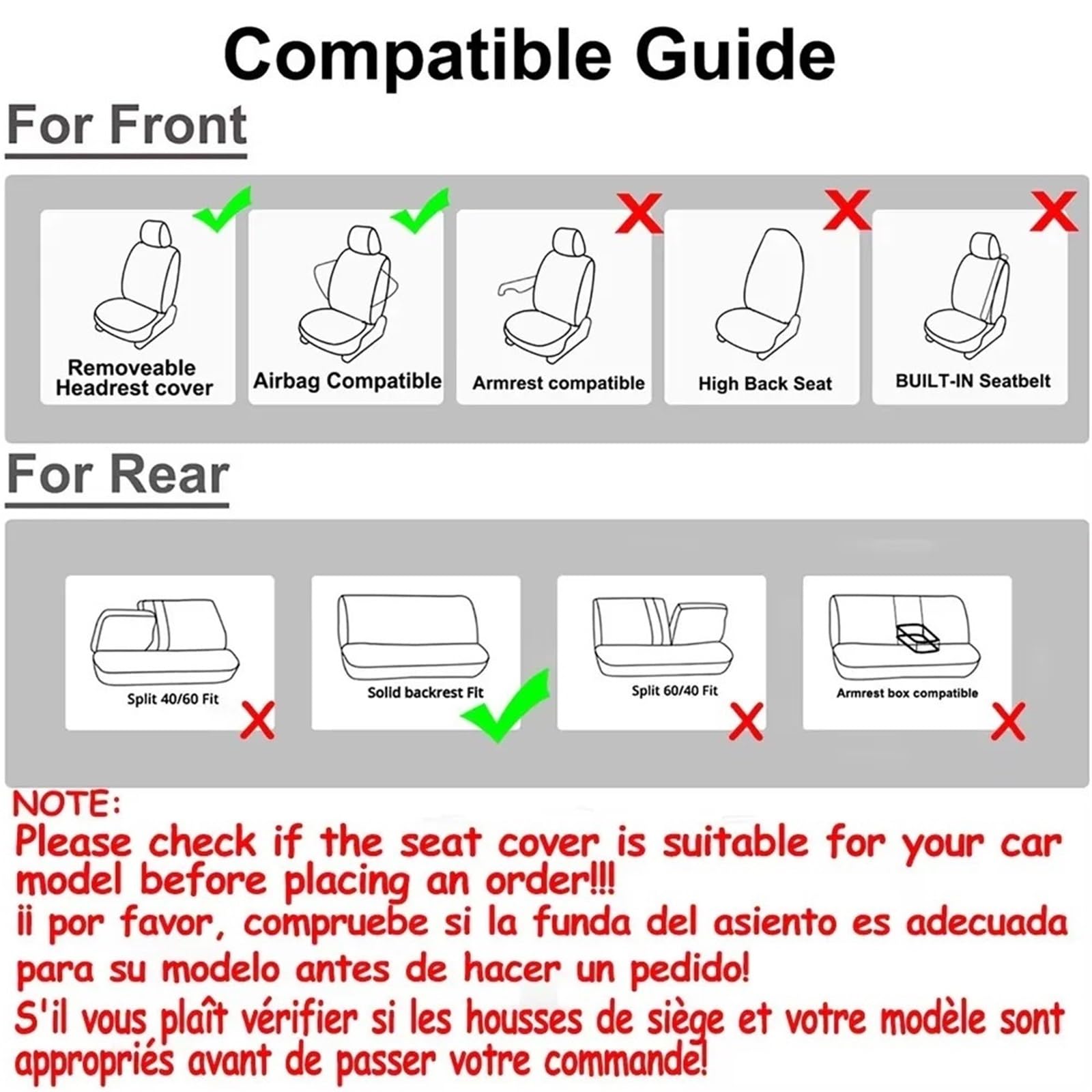 Coprisedili per auto per Audi A3 2005-2009, Set fodere protezione sedili poliestere, Accessori Auto Interno Lavabile（2 pcs Coprisedili anteriori）
