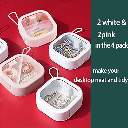Miniatura 4 de Organizador de Coleteros de 4 Piezas, Portador Portátil de Viaje para Bastoncillos, Organizador de Almacenamiento de Baño, Dispensador de