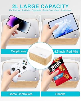 Upgrade Safe Timed Lock Box, Dayear Phone Lock Box with Timer, Lockable Storage Box for Phones,Video Games,Social Media,Snacks/Time Locking Container/Self-Control(Woodgrain)