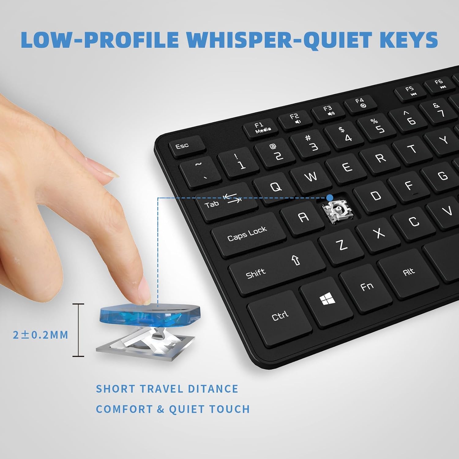 USB Wired Keyboard for Window,Comfortable Quiet Chocolate Keys, Durable Ultra-Slim Wired Computer Keyboard(QWERTY) for PC, Windows 11/10/8/7/XP/Vista KB1430