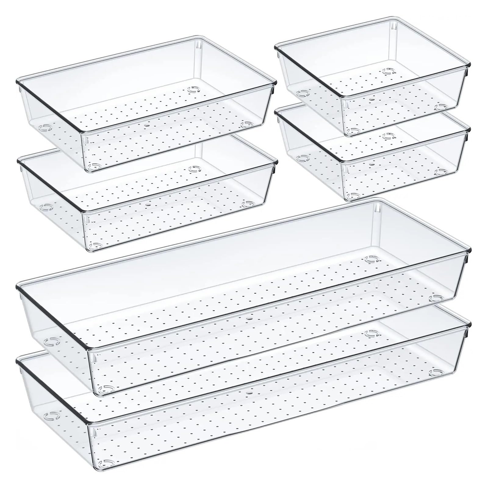Generico Organizzatori for cassetti da 60 pezzi, contenitori in plastica trasparente for riporre il bagno e la toeletta(6JTCTH)