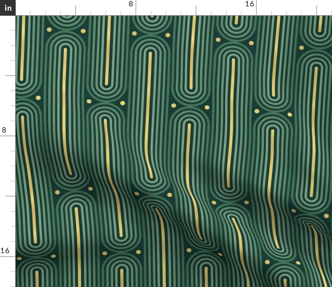 Spoonflower Fabric - Art Deco Vintage Sophisticated Glamour Printed on Petal Cotton Fabric Fat Quarter - Sewing Quilting Apparel Crafts Decor
