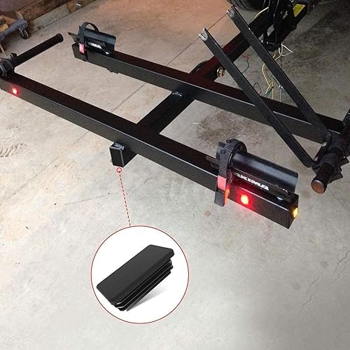 Miniatura 6 de MroMax 20 tapas rectangulares de 1.97 x 0.79 pulgadas (largo x ancho), tapas de extremo de tubo de plástico PP, protectores cuadrados para patas de