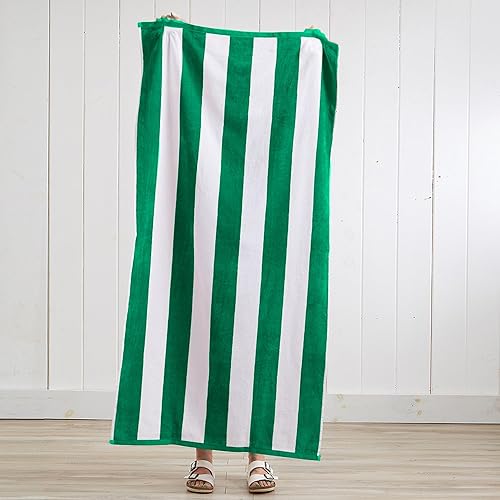 Miniatura 9 de Toalla Great Bay Home de playa, de terciopelo, gran tamaño, 100 % algodón, líneas verticales, para alberca, 40 x 70 pulgadas, para adulto