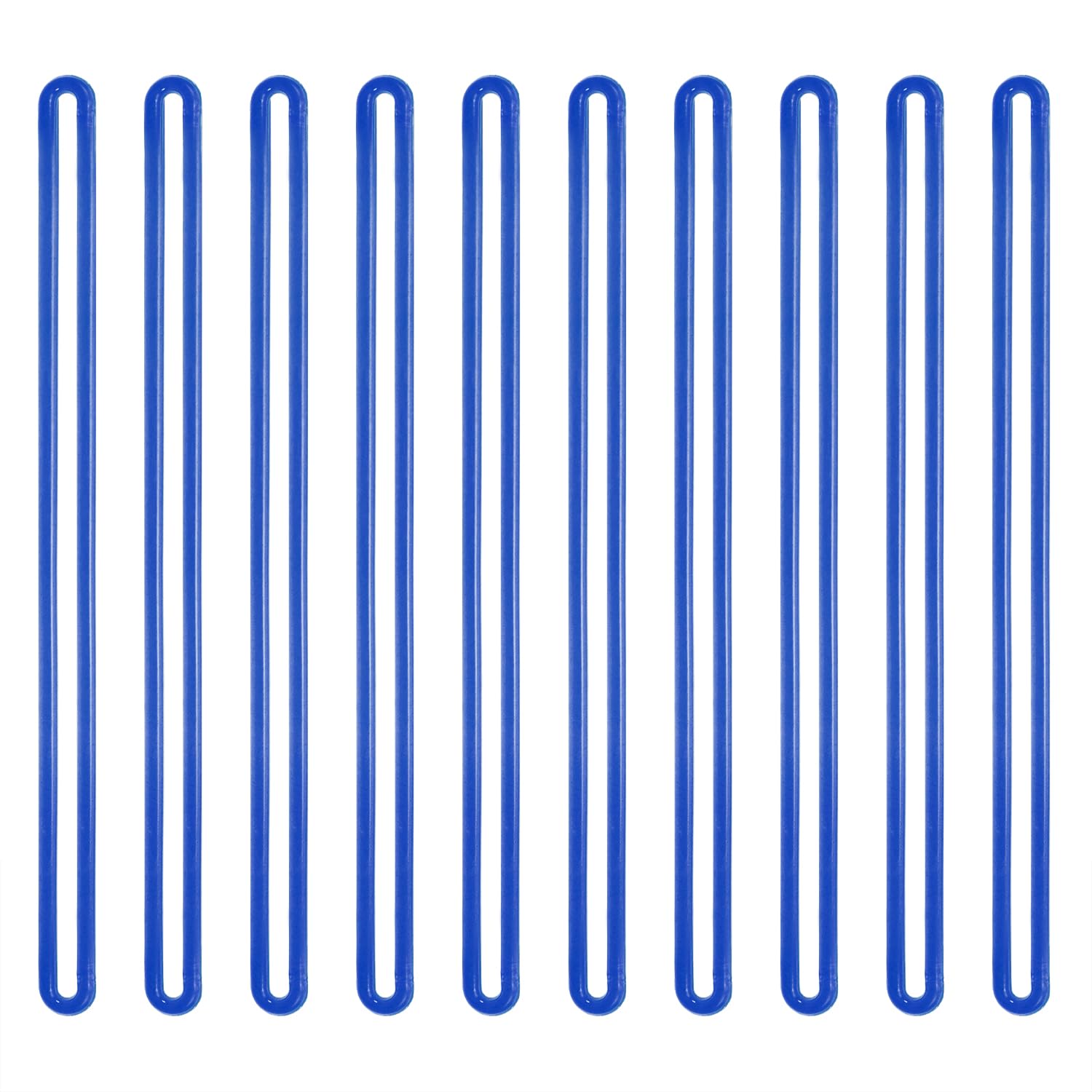 Mini Skater 5.5 Inch Plastic Travel Luggage Name Tag Loop Straps for Bag Tags ID Card Badge Holders, 10Pcs (Blue)