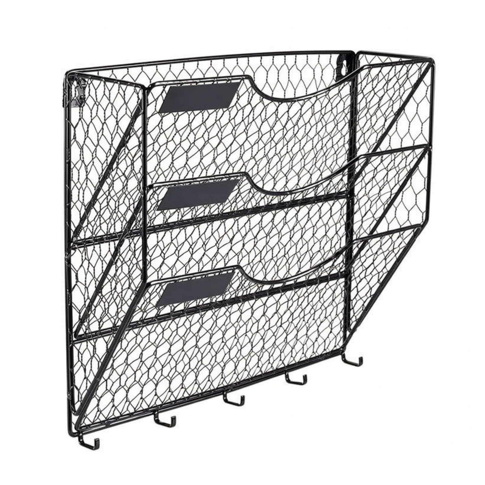 Organizador Archivos con Ganchos Vertical, Clasificador papeles con varios Niveles, Metálico, para Entrada, Profesionales, Estudians