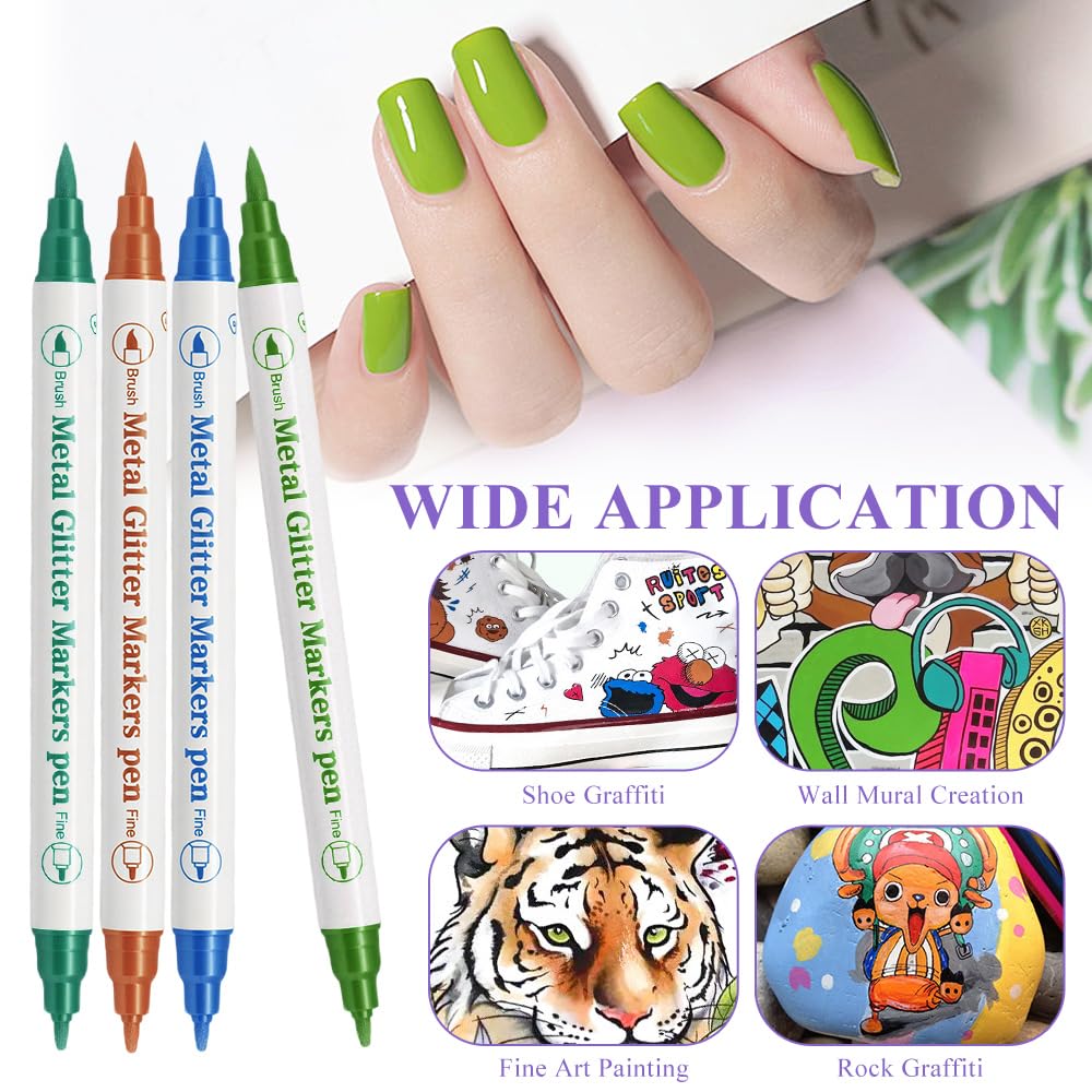 10 colori Penne Per Nail Art Punta, 3D Nail Art Pen, Adatto per il design di nail art fai-da-te, per dipingere e per l'artigianato