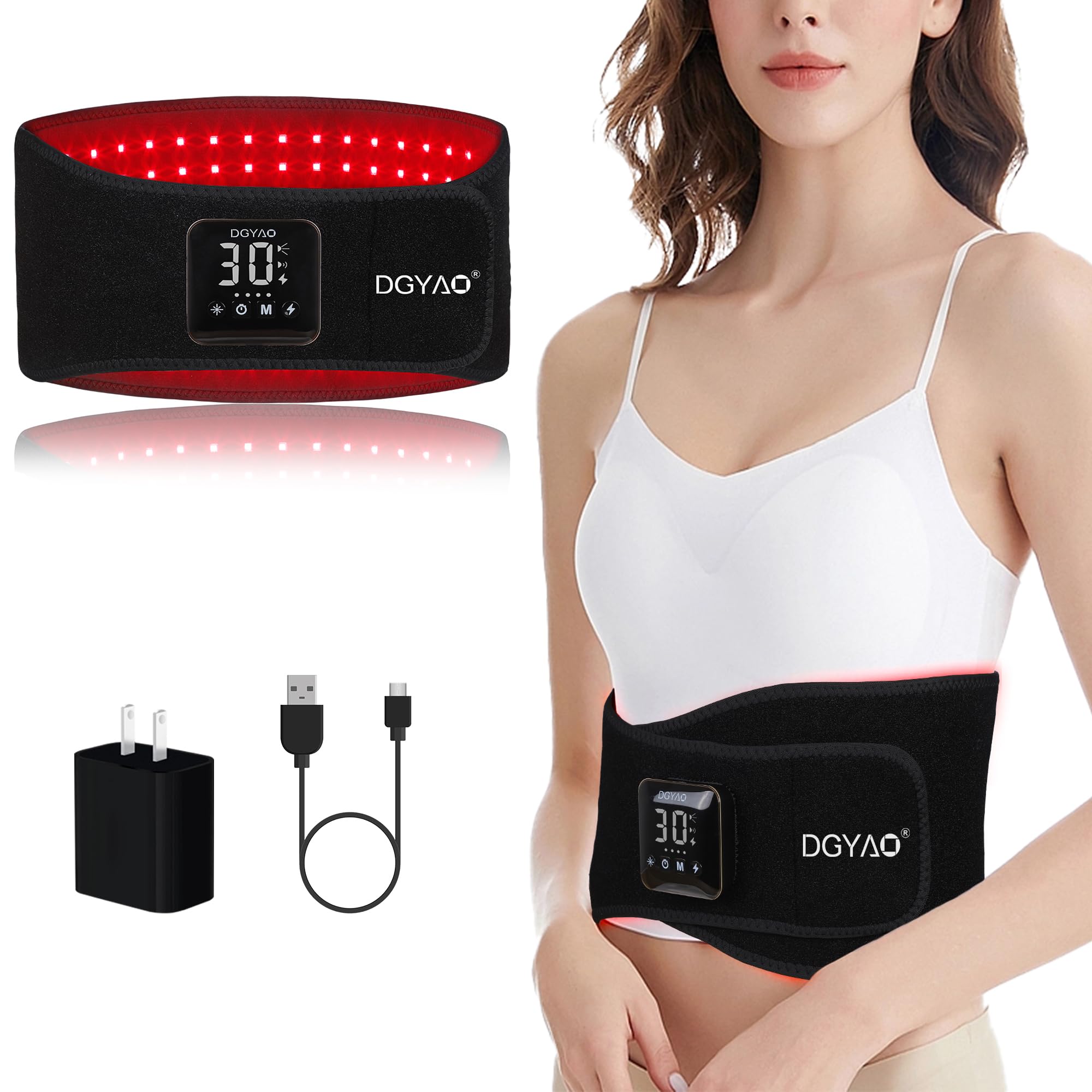 Red Light Therapy Belt Cordless Near Infrared Therapy Wrap Battery Powered Therapy Belt (Size E)
