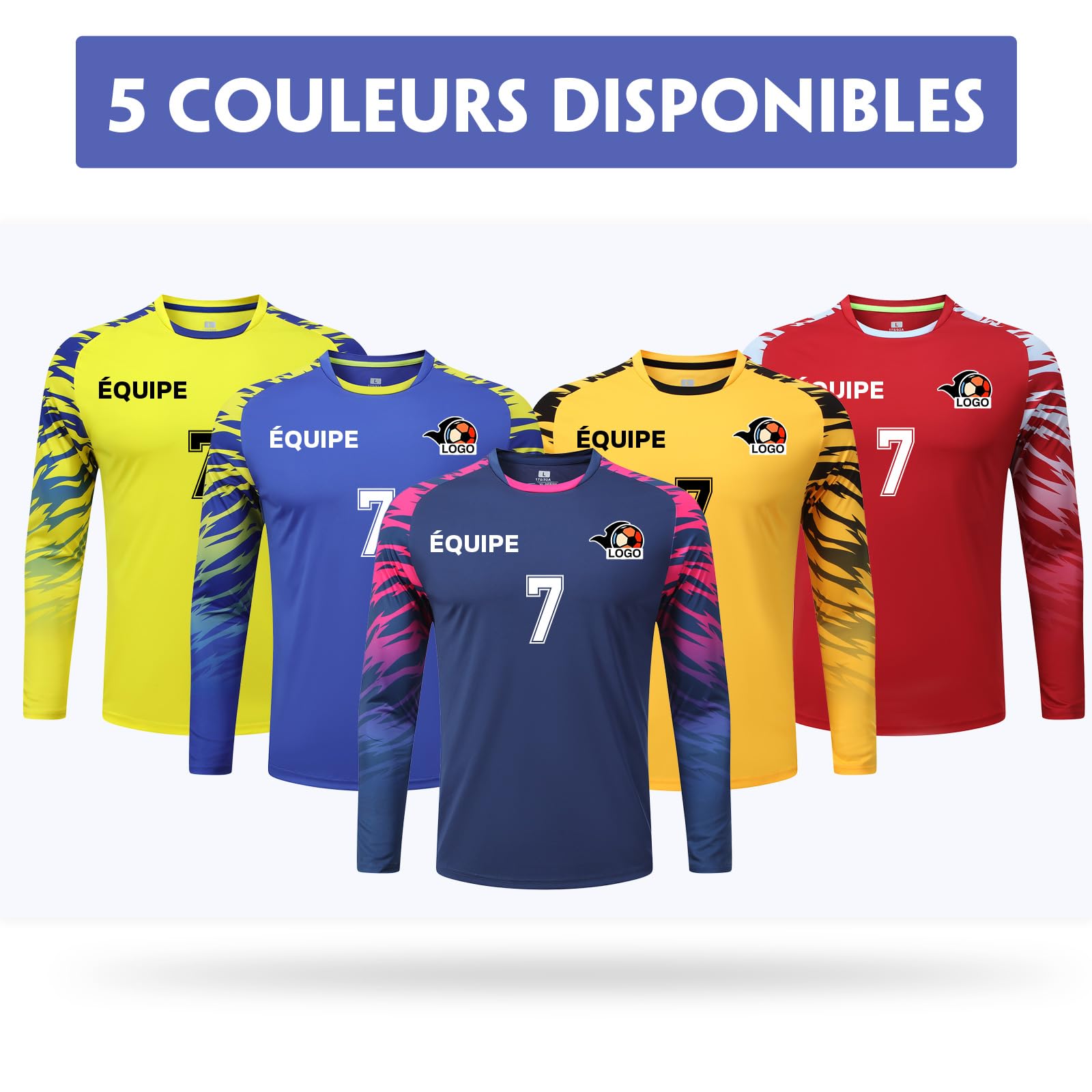 LAIFU Maillots De Gardien Personnalisés Peuvent Être Personnalisés avec des Noms des Numéros Et des Écussons D'Équipe Et Conviennent Aussi Bien Aux Jeunes Qu'Aux Adultes