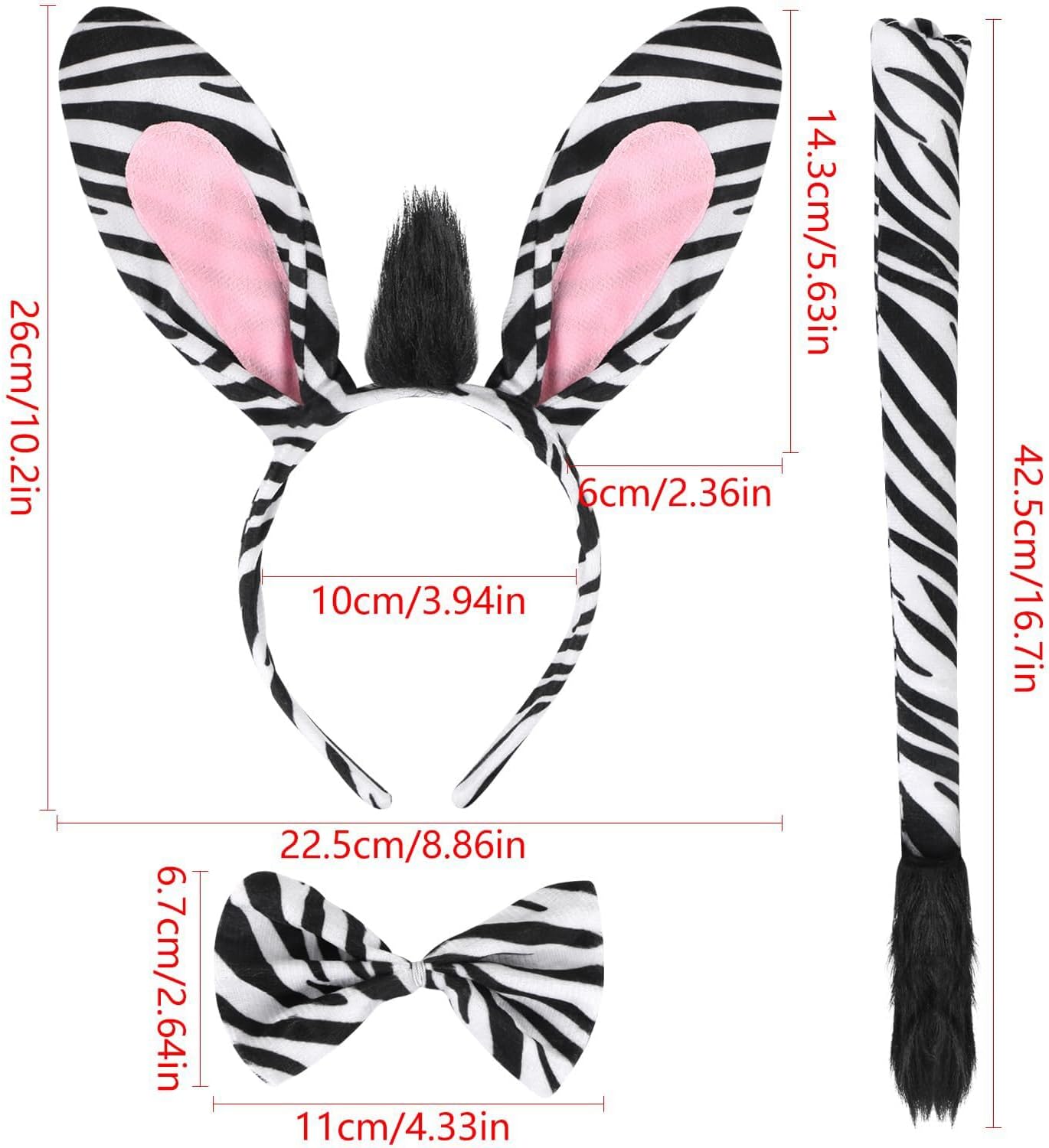 Zoo animal ear hair band, animal role-playing, adult animal costume, Halloween, Easter, Christmas party headdress.