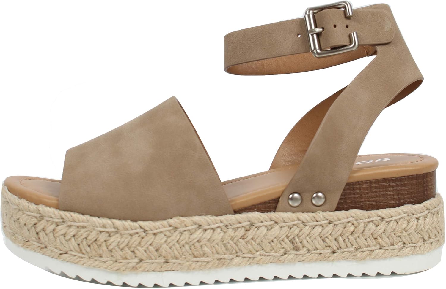 Soda Women's Open Toe Halter Ankle Strap Espadrille Sandal, Natural Nubuck, 6 - Image 3