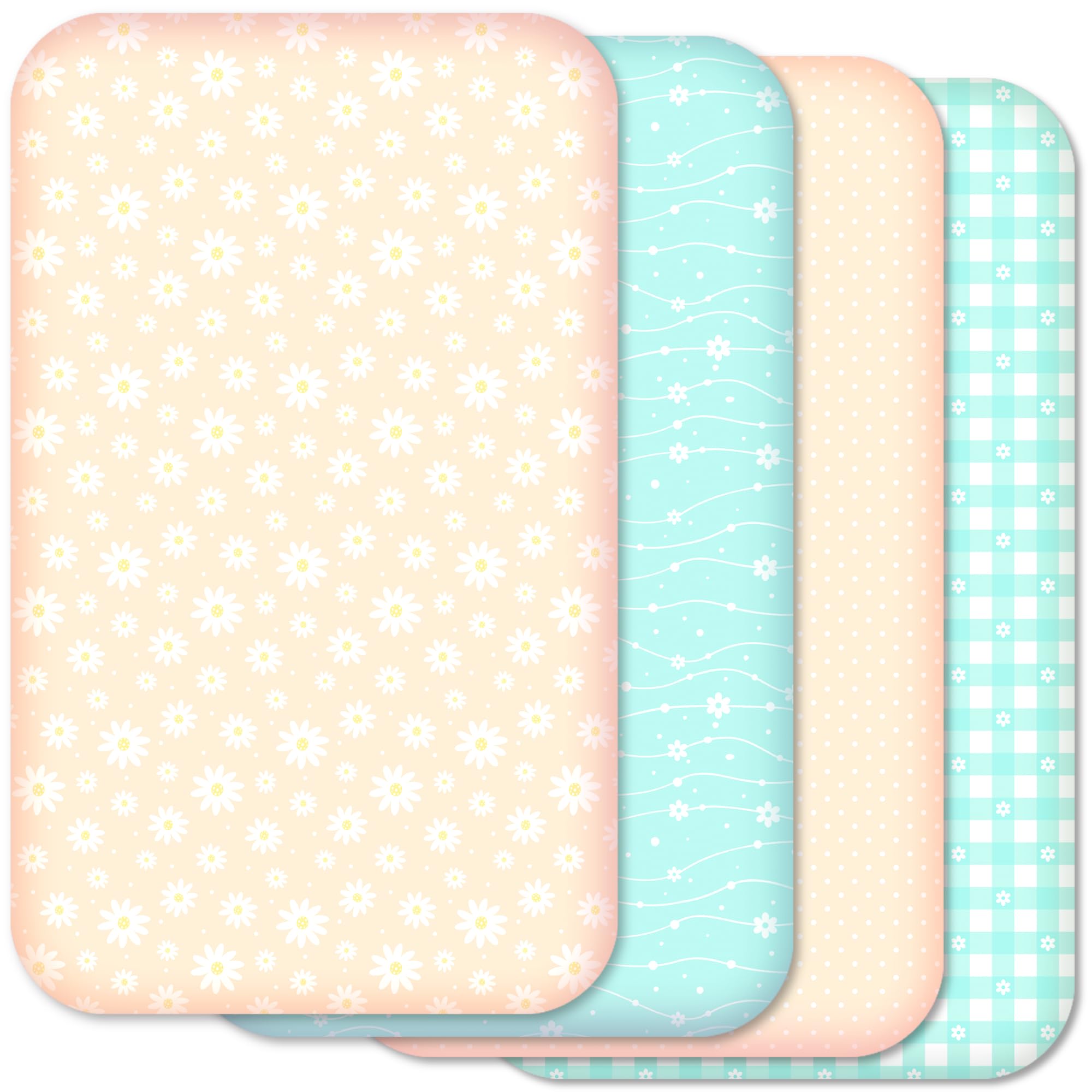 Next to Me Crib Sheets 83x50cm – Soft & Breathable Baby Bedding Fitted Sheets Set, 4-Pack Snug Fitted Microfibre Sheets for Bedside Cribs (83x50cm, SET 2-4pcs)